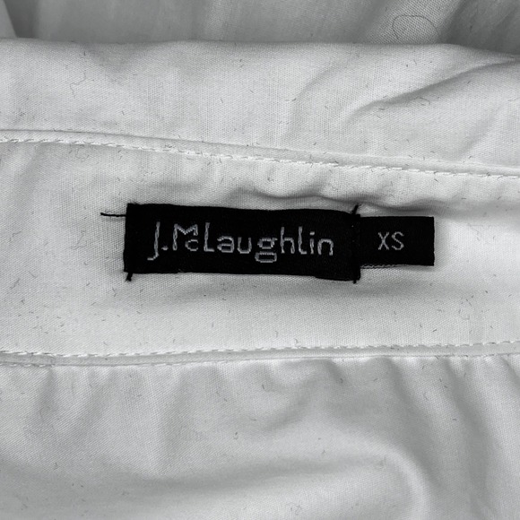 J McLaughlin White Button Down Shirt Tunic Oversized Long Sleeve Women XS Trad - Picture 5 of 9